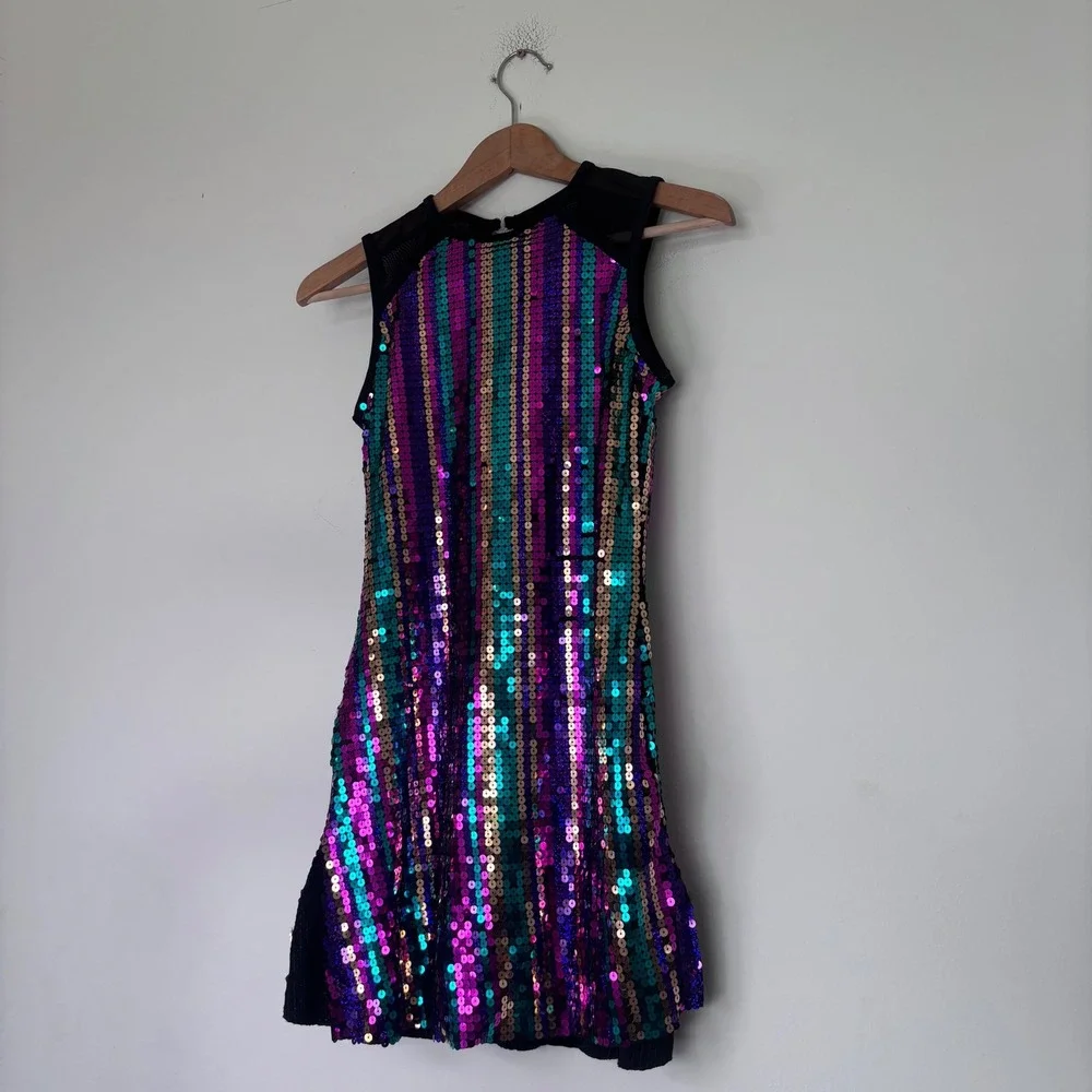 Weissman Girls colorful Sequin Dance Costume Mesh Activewear SIZE SA
